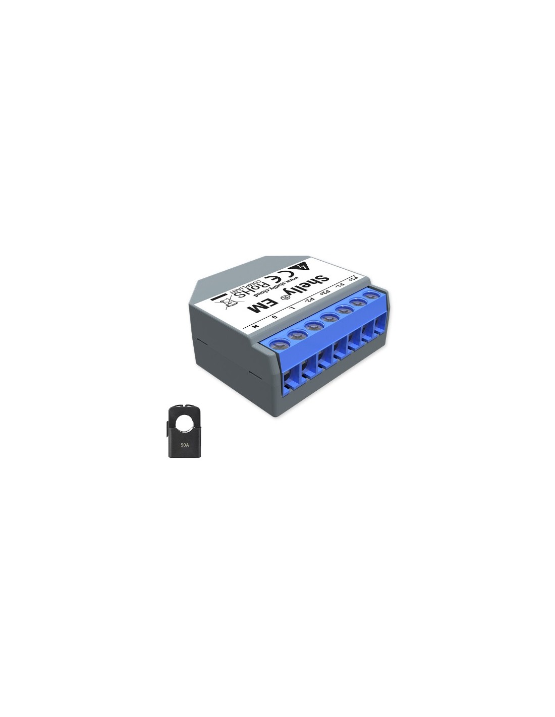 Shelly EM + Clamp Domotica, medidor de energía operado por WiFi, Control de  Contactor, medición de memoria interna y alarma programable